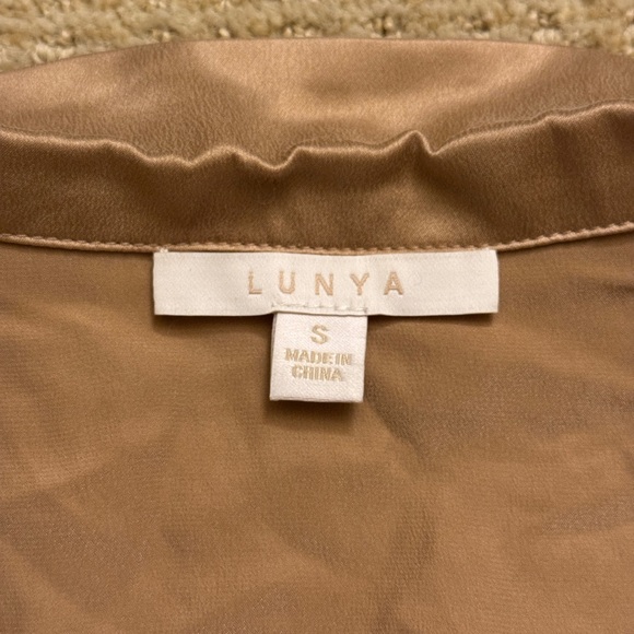 Lunya Washable Silk High Rise Pant Set - Tan - Picture 4 of 5